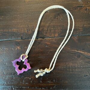 Purple Necklace with Flower Pendant (New)